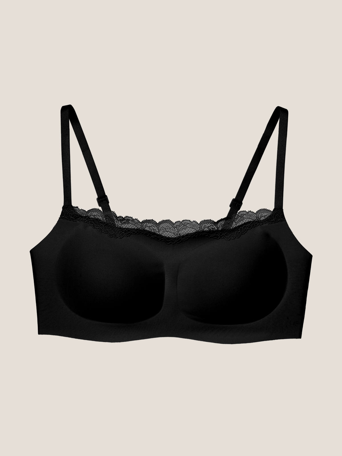 Basic Seamless Lace-Trimmed Bra - Smart Size