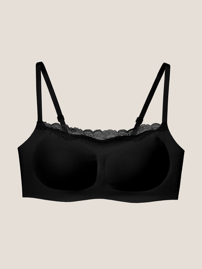 Basic Seamless Lace-Trimmed Bra - Smart Size