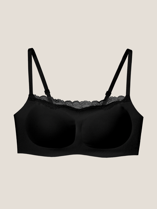 Basic Seamless Lace-Trimmed Bra - Smart Size