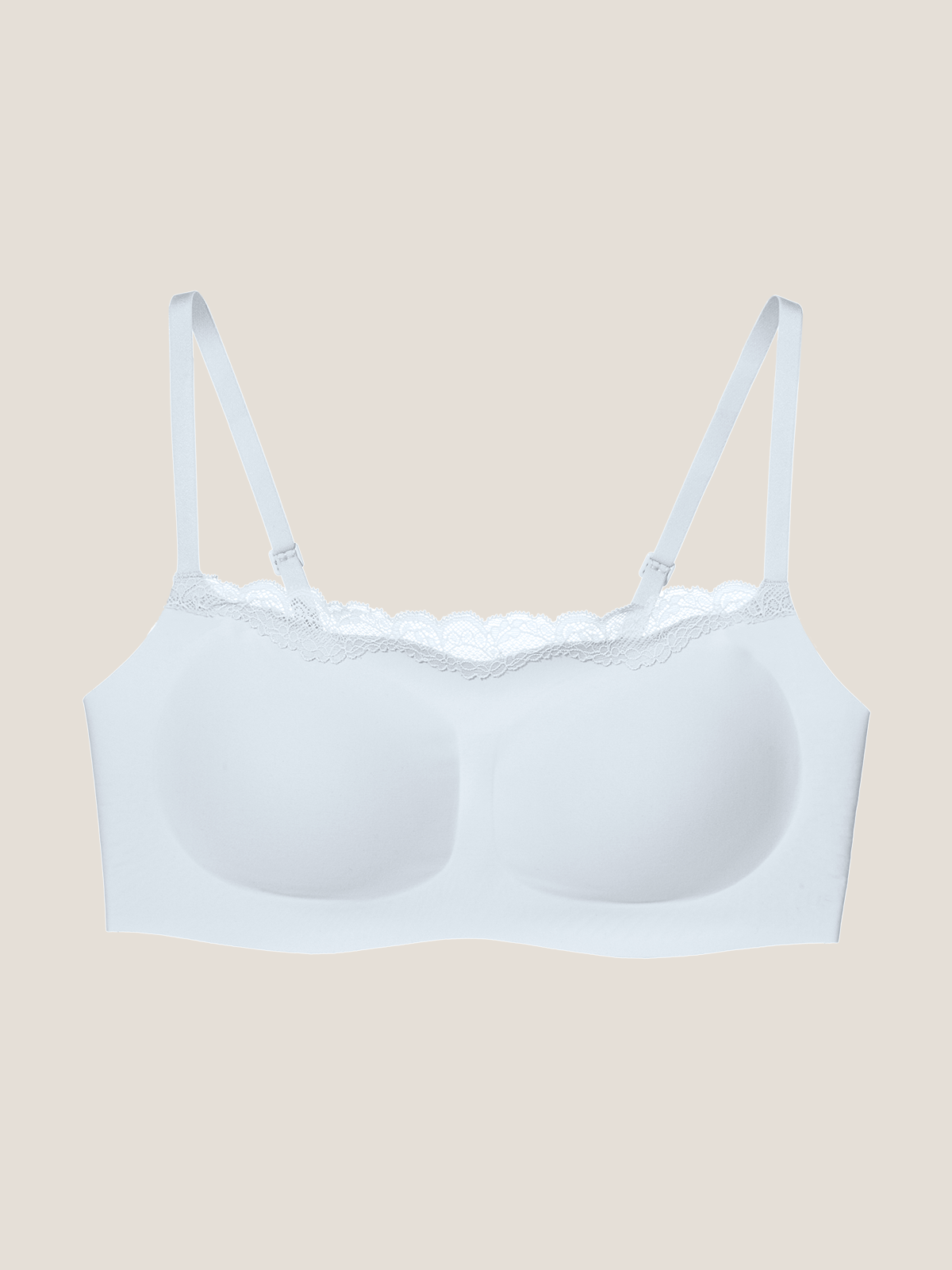 Basic Seamless Lace-Trimmed Bra - Smart Size