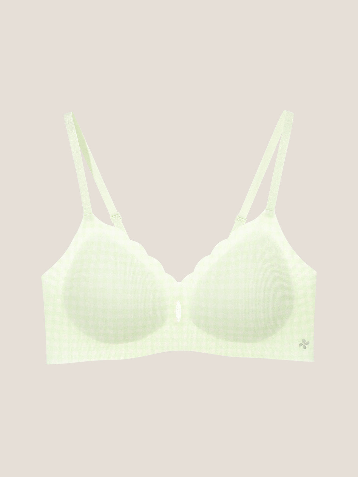Basic Seamless Deep V Scalloped Neck Cooling Bra - Smart Size