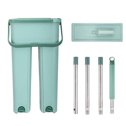 Esfregão Flat Mop Rodo Mágico Giratório Lava Seca + 1 Refil Extra