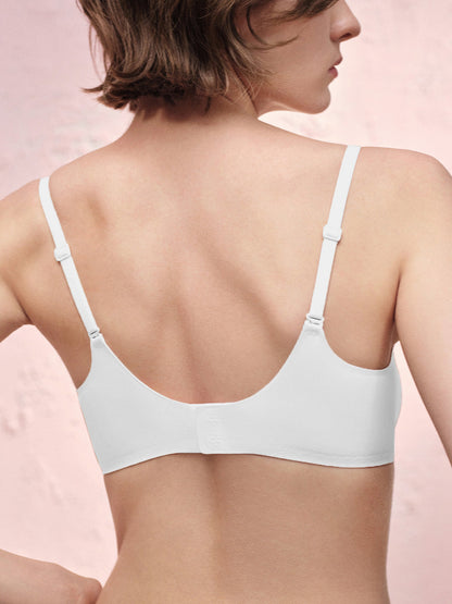 Basic Seamless Lace-Trimmed Bra - Smart Size