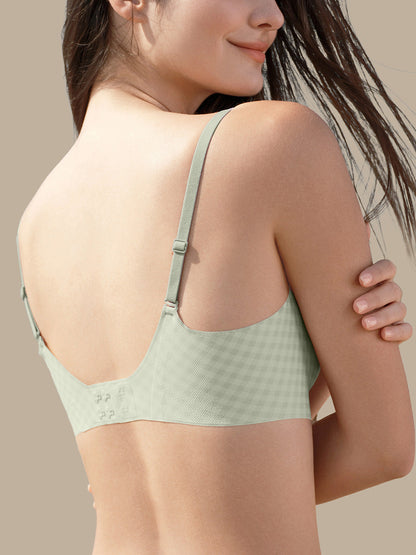 Basic Seamless Deep V Scalloped Neck Cooling Bra - Smart Size