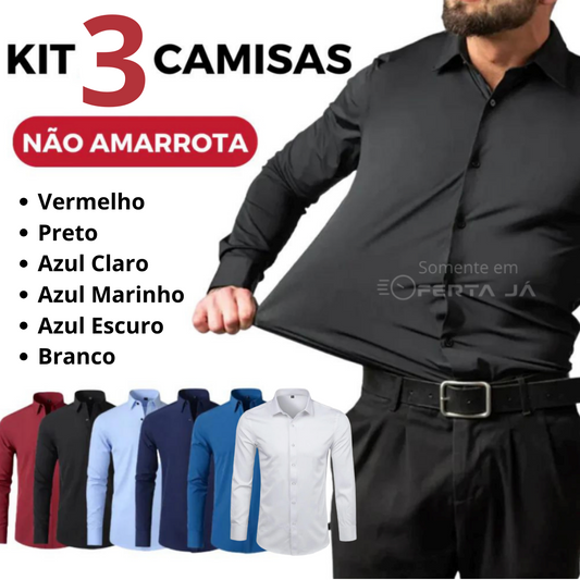[KIT COM 3 CAMISAS] Camisa AUTUMN Ultra Tech, ANTI AMASSOS - Loja Oferta já ®