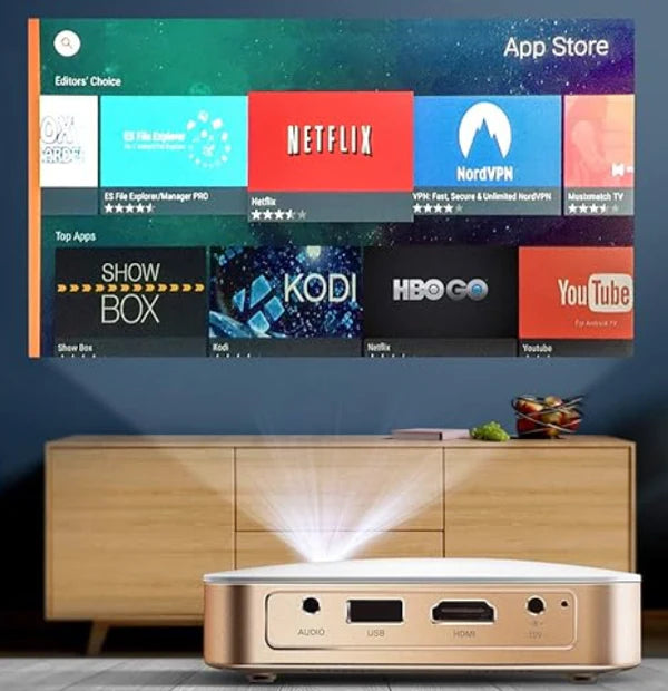 Projetor Box 4K Plus Wifi - Android & iOS + Brinde Tela de 200'' [OFERTA LIMITADA AO ESTOQUE]