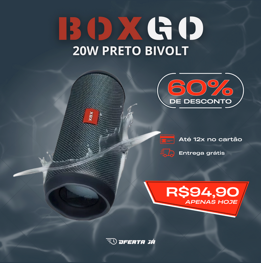 CAIXA DE SOM [BOX GO] 20W PRETO BIVOLT [OFERTA LIMITADA AO ESTOQUE] - OFERTA JÁ