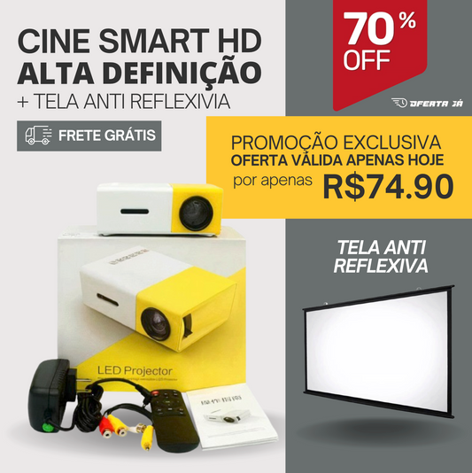 Cine Smart HD - Mini Projetor Portátil Alta Definição + Brinde Exclusivo [OFERTA LIMITADA] - OFERTA JÁ