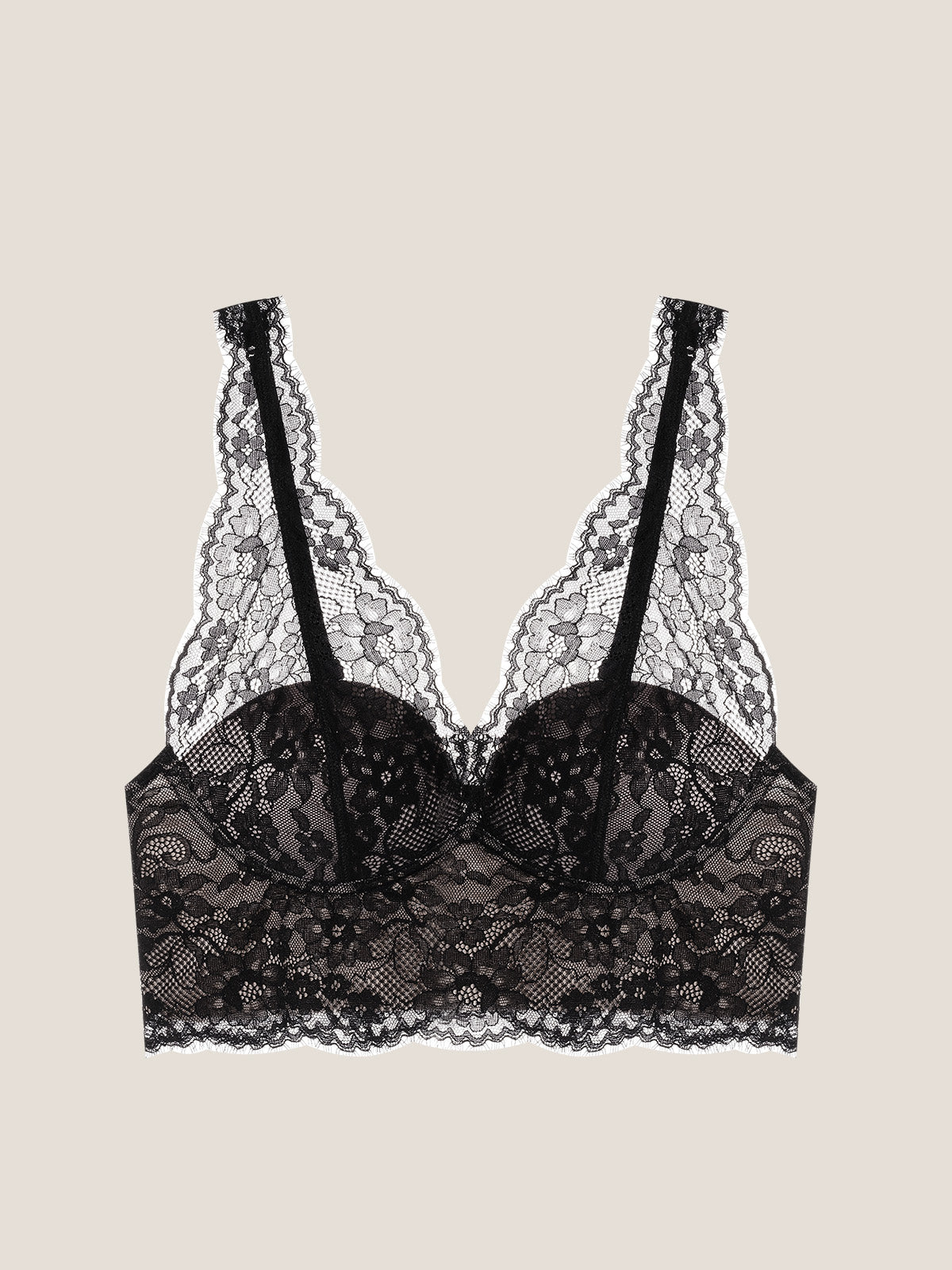 Lace Padded Plunge Spacer Bra