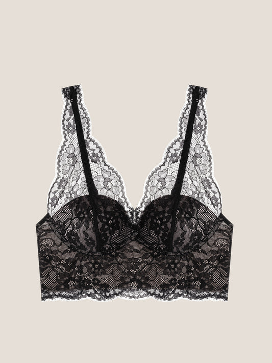 Lace Padded Plunge Spacer Bra