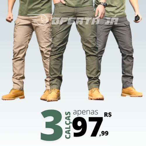 KIT 3 CALÇA TÁTICA MILITAR + 3 CINTOS TÁTICOS [OFERTA LIMITADA AO ESTOQUE] - OFERTA JÁ