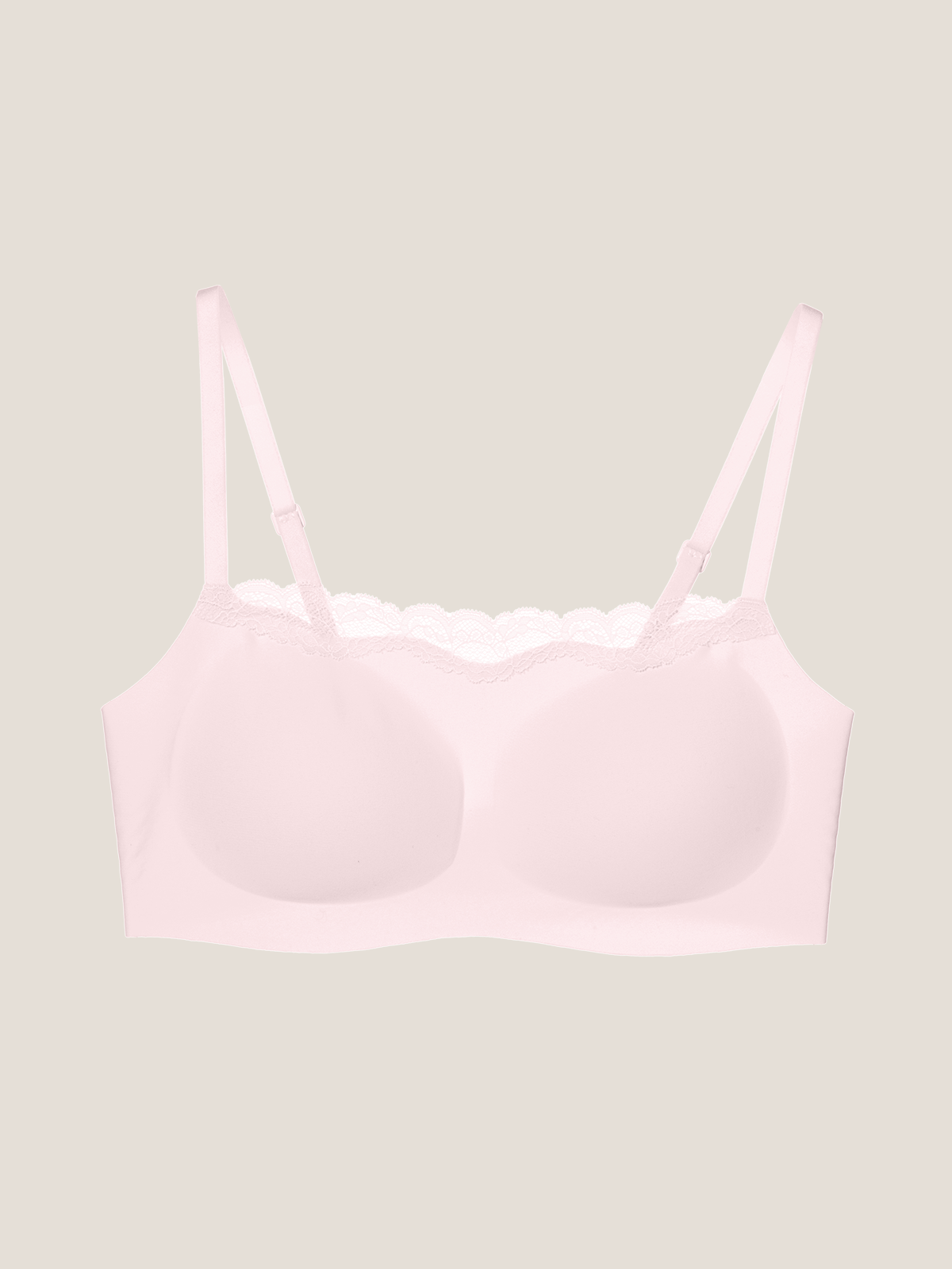 Basic Seamless Lace-Trimmed Bra - Smart Size