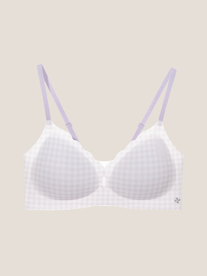 Basic Seamless Deep V Scalloped Neck Cooling Bra - Smart Size