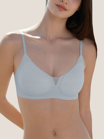 Basic Seamless Deep V Neck Mesh Cooling Bra - Smart Size