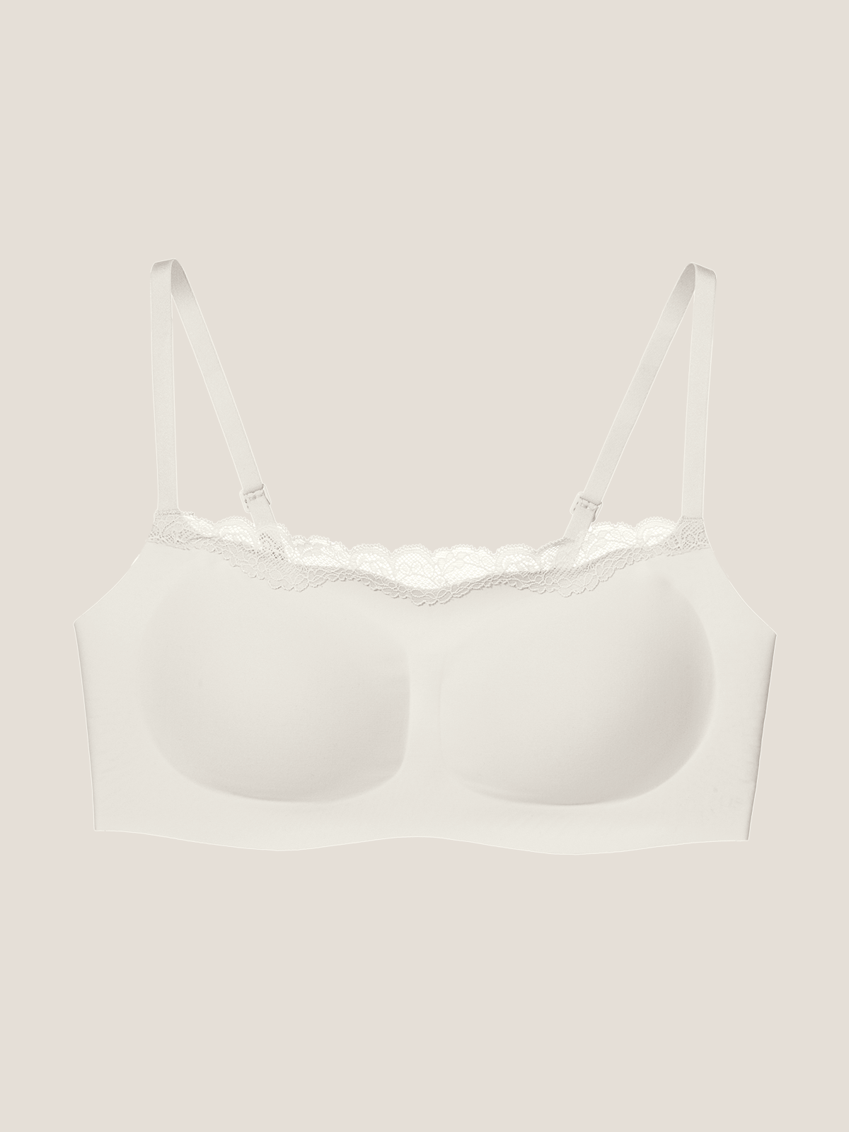 Basic Seamless Lace-Trimmed Bra - Smart Size