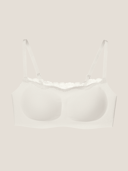Basic Seamless Lace-Trimmed Bra - Smart Size
