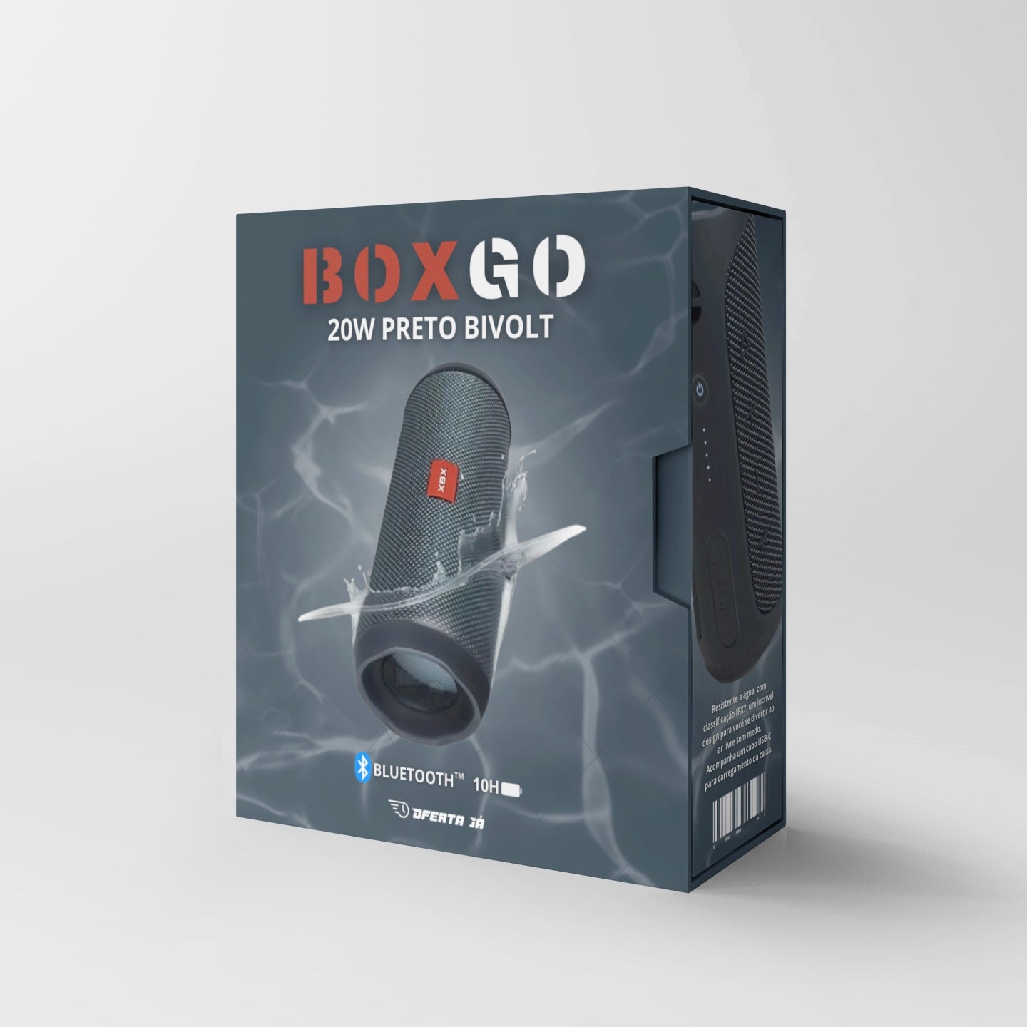 Caixa de som Bluetooth | BOX GO | 2OW Preto Bivolt | [OFERTA LIMITADA] - Oferta Já