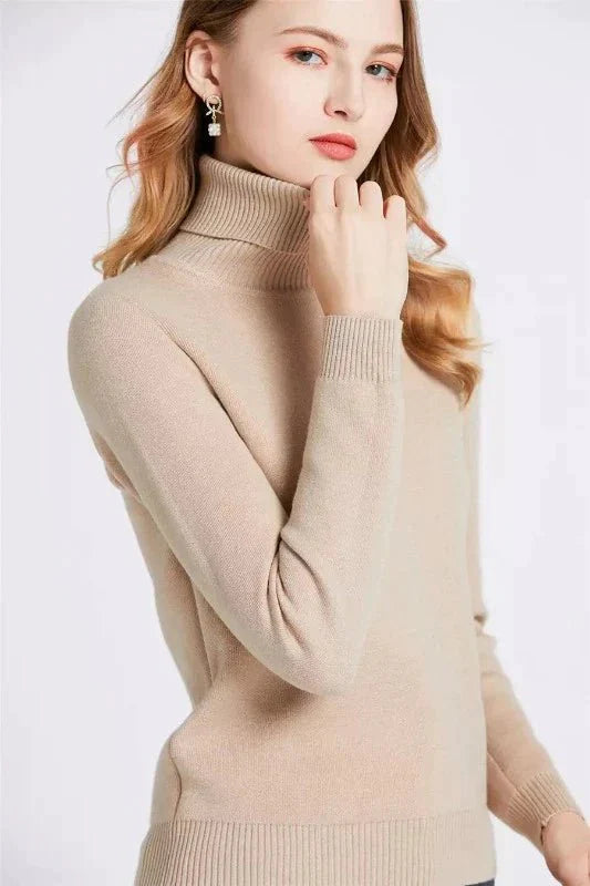 Blusa Cacharrel Forrada Feminina Gola Alta Manga Longa Suéter de Inverno - Frete Grátis