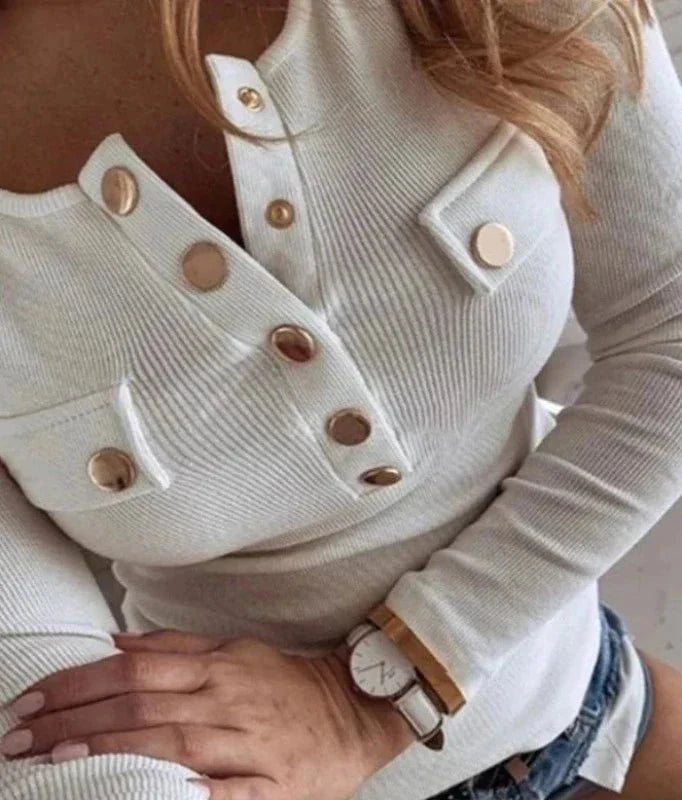 Blusa Feminina Manga Longa Elegante - Frete Grátis
