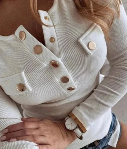Blusa Feminina Manga Longa Elegante - Frete Grátis