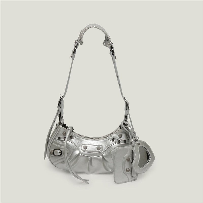 Bolsa Baguete Feminina Média de Couro - Frete Grátis