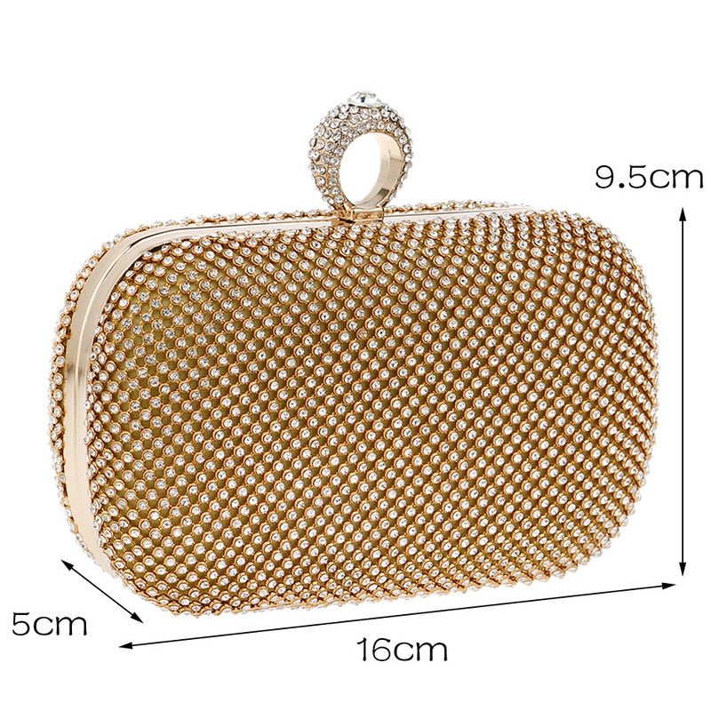 Bolsa Clutch Feminina de Ombro Cravejada - Frete Grátis