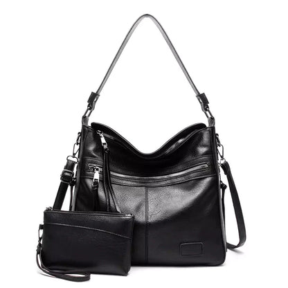 Bolsa de Ombro Feminina de Couro + Carteira Feminina de Couro Cindy - Frete Grátis