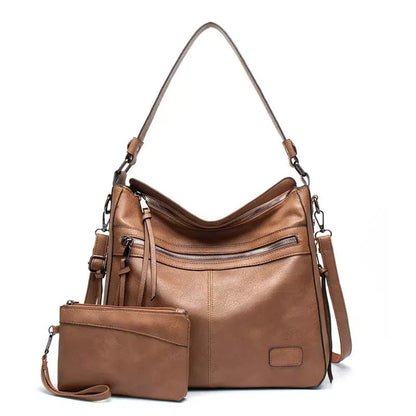 Bolsa de Ombro Feminina de Couro + Carteira Feminina de Couro Cindy - Frete Grátis