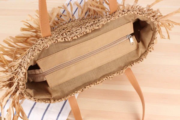 Bolsa de Ombro Palha Lint - Frete Grátis