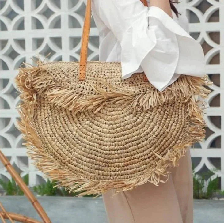 Bolsa de Ombro Palha Lint - Frete Grátis