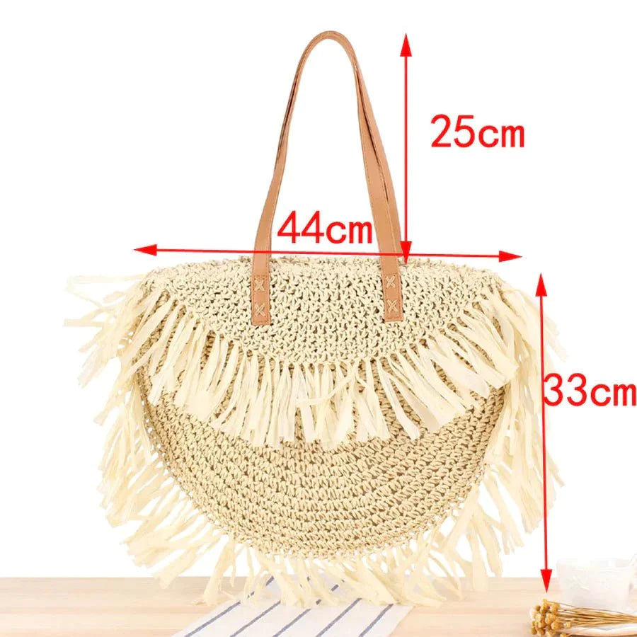 Bolsa de Ombro Palha Lint - Frete Grátis
