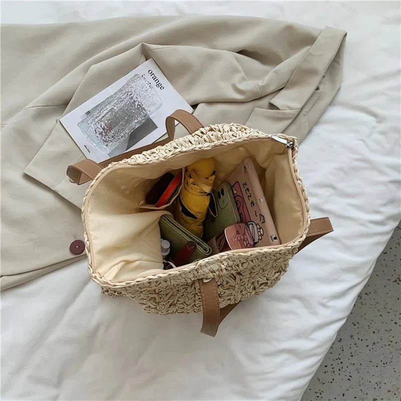 Bolsa de Ombro Palha Miami - Frete Grátis