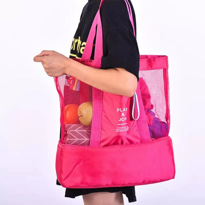 Bolsa de Praia com Compartimento Térmico para Alimentos - Frete Grátis