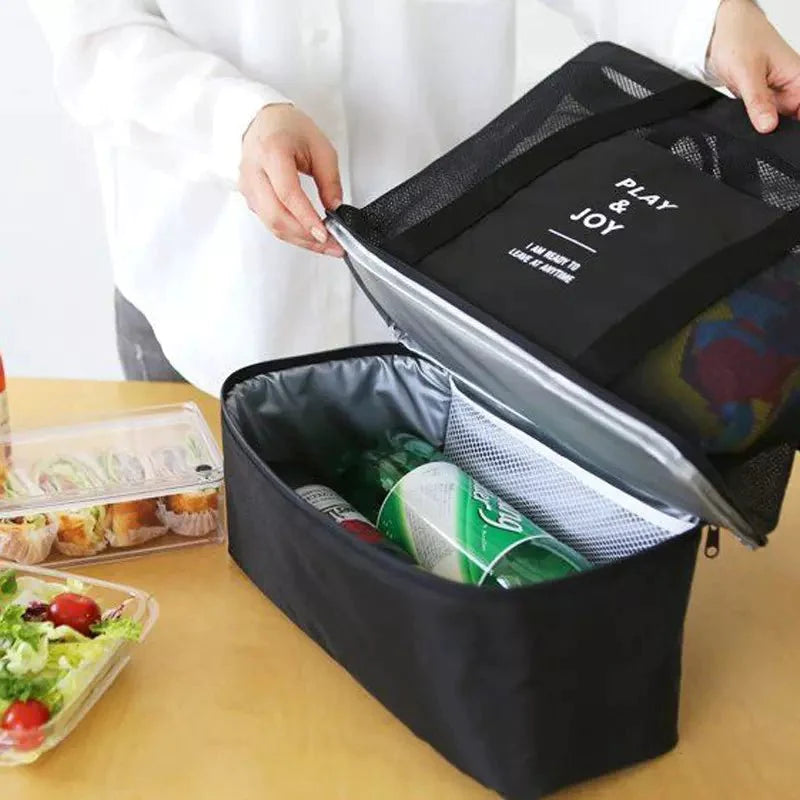 Bolsa de Praia com Compartimento Térmico para Alimentos - Frete Grátis