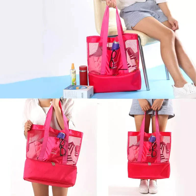 Bolsa de Praia com Compartimento Térmico para Alimentos - Frete Grátis