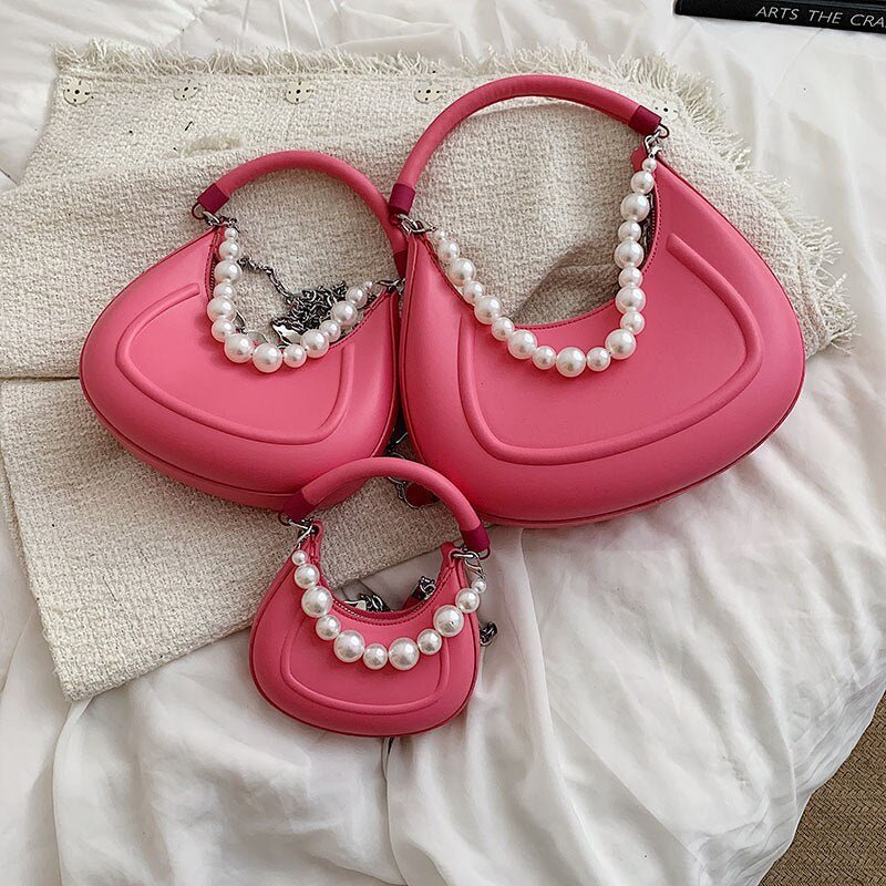 Bolsa Feminina Corrente com Pérolas - Frete Grátis
