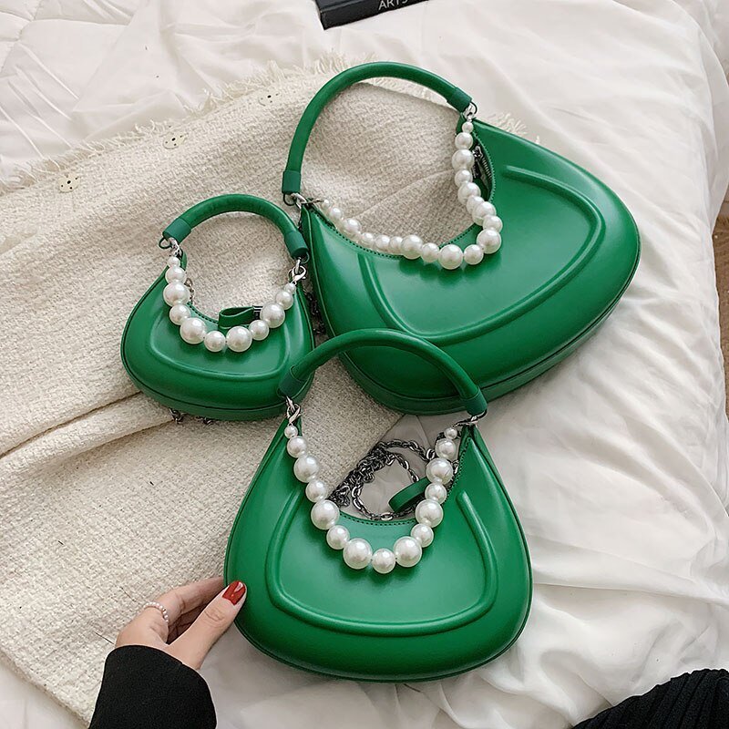 Bolsa Feminina Corrente com Pérolas - Frete Grátis