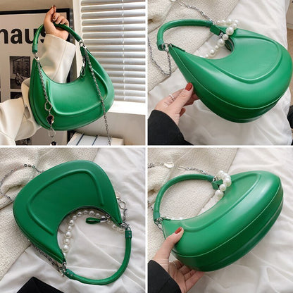 Bolsa Feminina Corrente com Pérolas - Frete Grátis