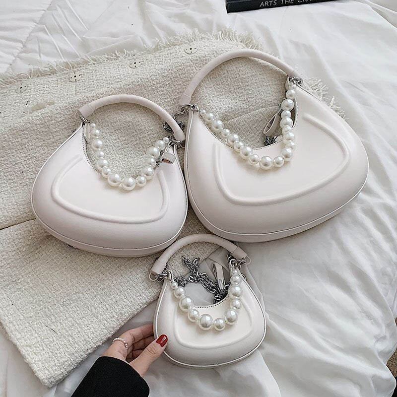 Bolsa Feminina Corrente com Pérolas - Frete Grátis