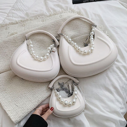 Bolsa Feminina Corrente com Pérolas - Frete Grátis