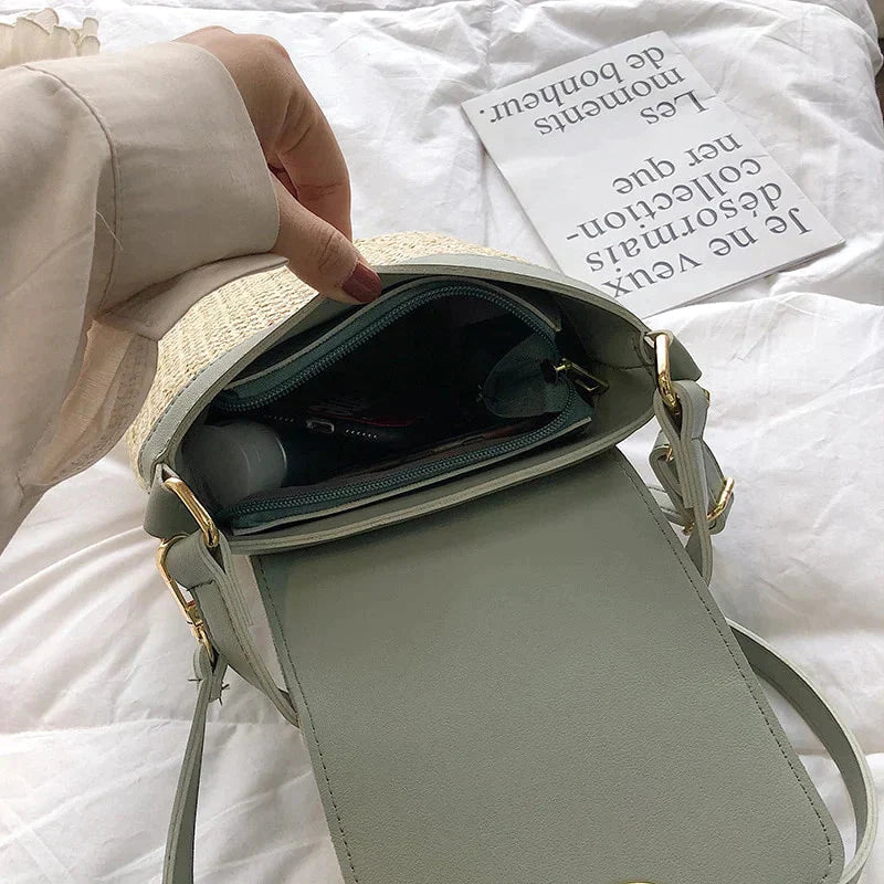 Bolsa Transversal de Palha - Frete Grátis