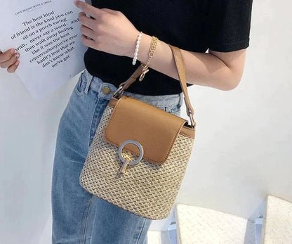 Bolsa Transversal de Palha - Frete Grátis