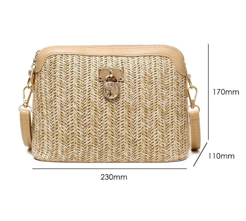 Bolsa Transversal de Palha March - Frete Grátis