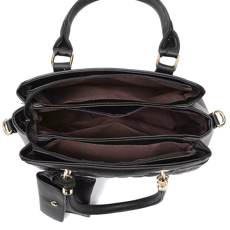 Bolsa Transversal Feminina de Couro + Carteira Feminina de Couro - Frete Grátis