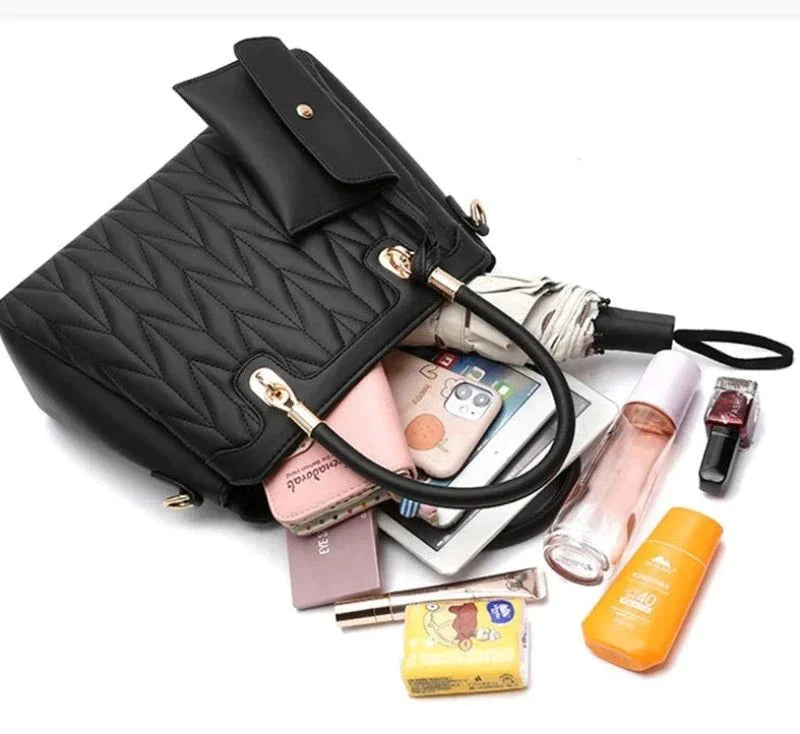 Bolsa Transversal Feminina de Couro + Carteira Feminina de Couro - Frete Grátis