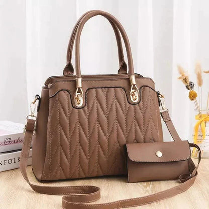 Bolsa Transversal Feminina de Couro + Carteira Feminina de Couro - Frete Grátis