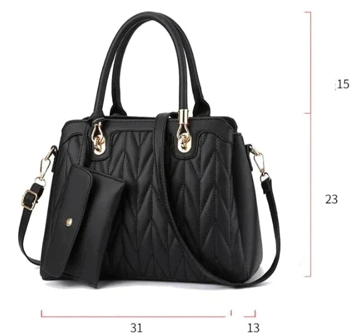 Bolsa Transversal Feminina de Couro + Carteira Feminina de Couro - Frete Grátis