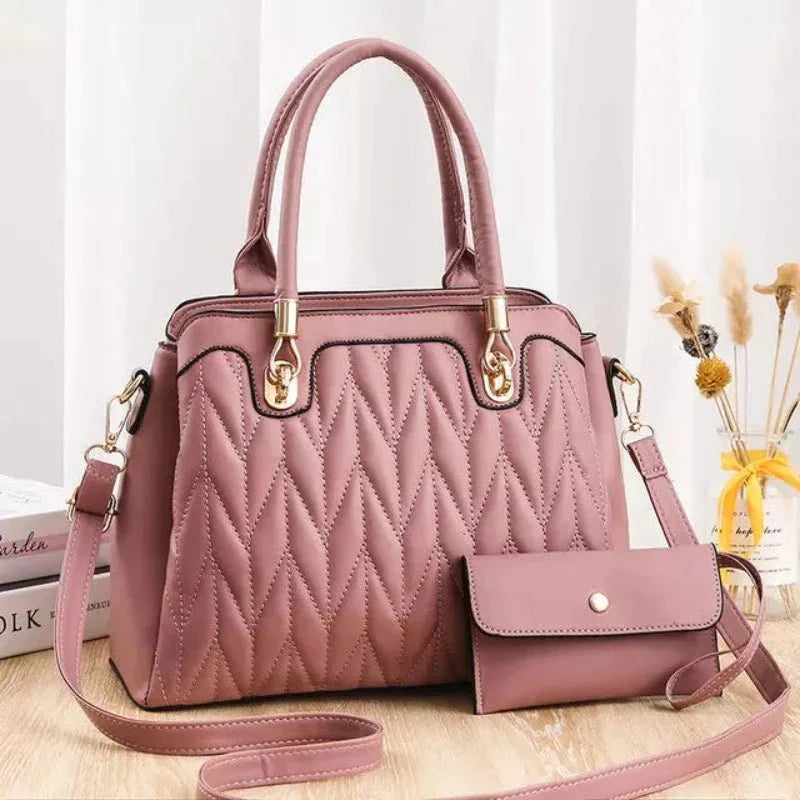 Bolsa Transversal Feminina de Couro + Carteira Feminina de Couro - Frete Grátis