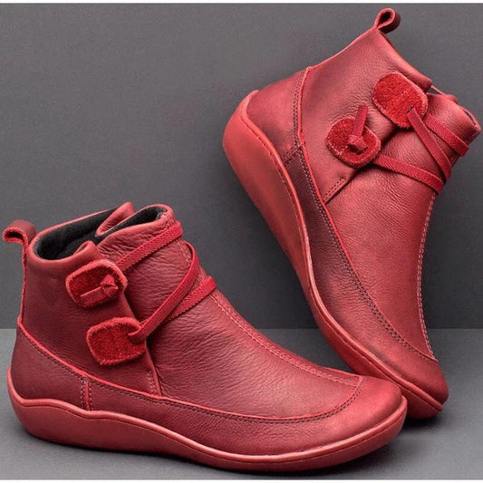 Bota de Couro Cano Curto Feminina - Frete Grátis