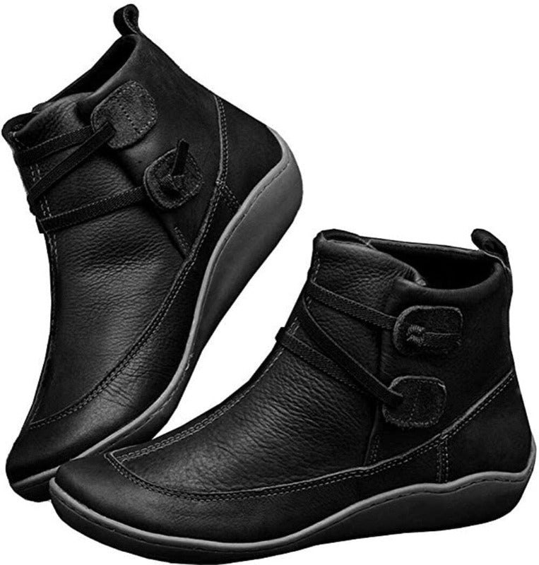 Bota de Couro Cano Curto Feminina - Frete Grátis